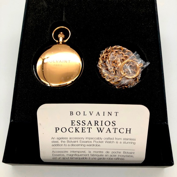 Pocket Watch NEW IN BOX Bolviant Paris Rose Gold. Beautiful timepiece. - Picture 2 of 6